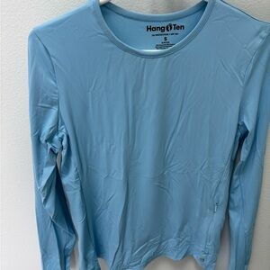 Hang Ten Women's Light Blue Long Sleeve Top